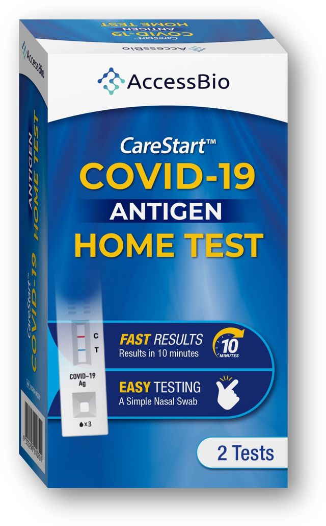 AccessBio Carestart Covid-19 Antigen Home test 2 pack